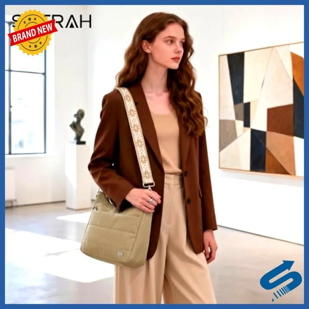 Quilted Puffer Hobo Crossbody Bag with RFID Blocking & Built-in Wallet